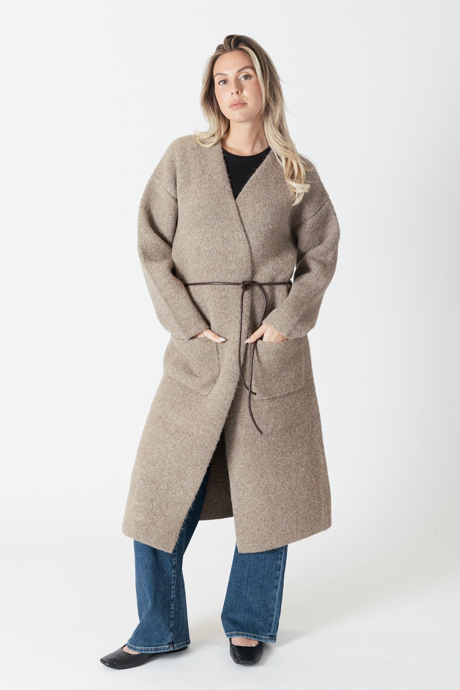 Belted coat best sale