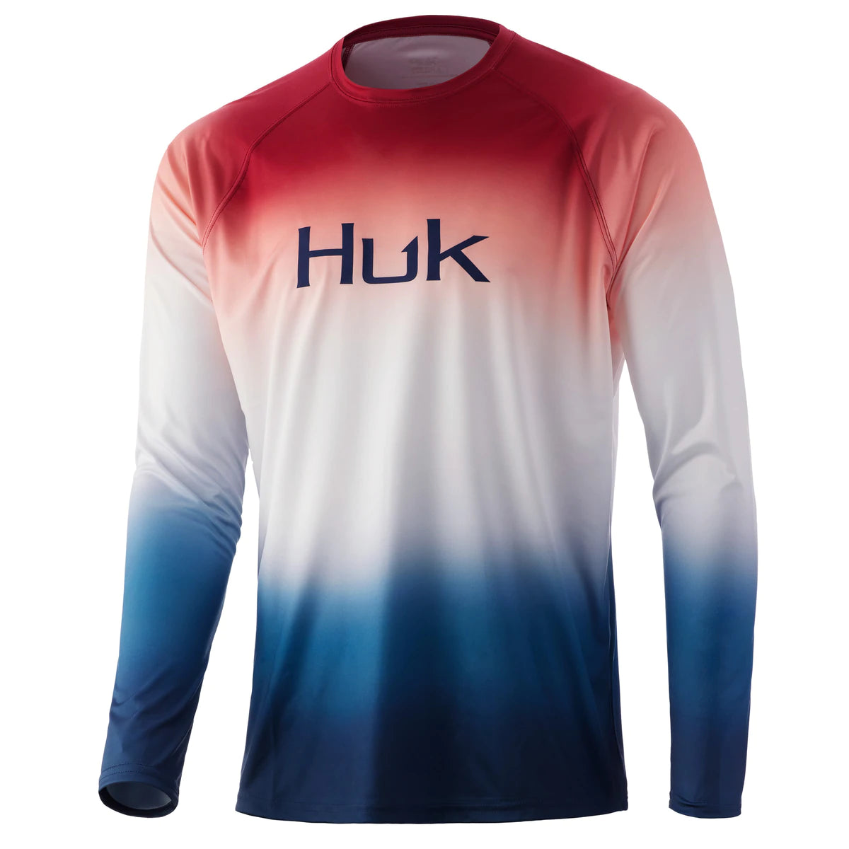 Huk Flare Fade Pursuit Long Sleeve Shirt - Americana - X-Large