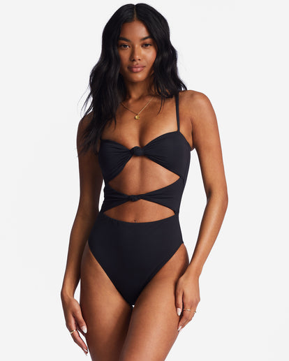 Free Society Tall Monowire Swimsuit With Deep Plunge Cut Out Detail in  Black