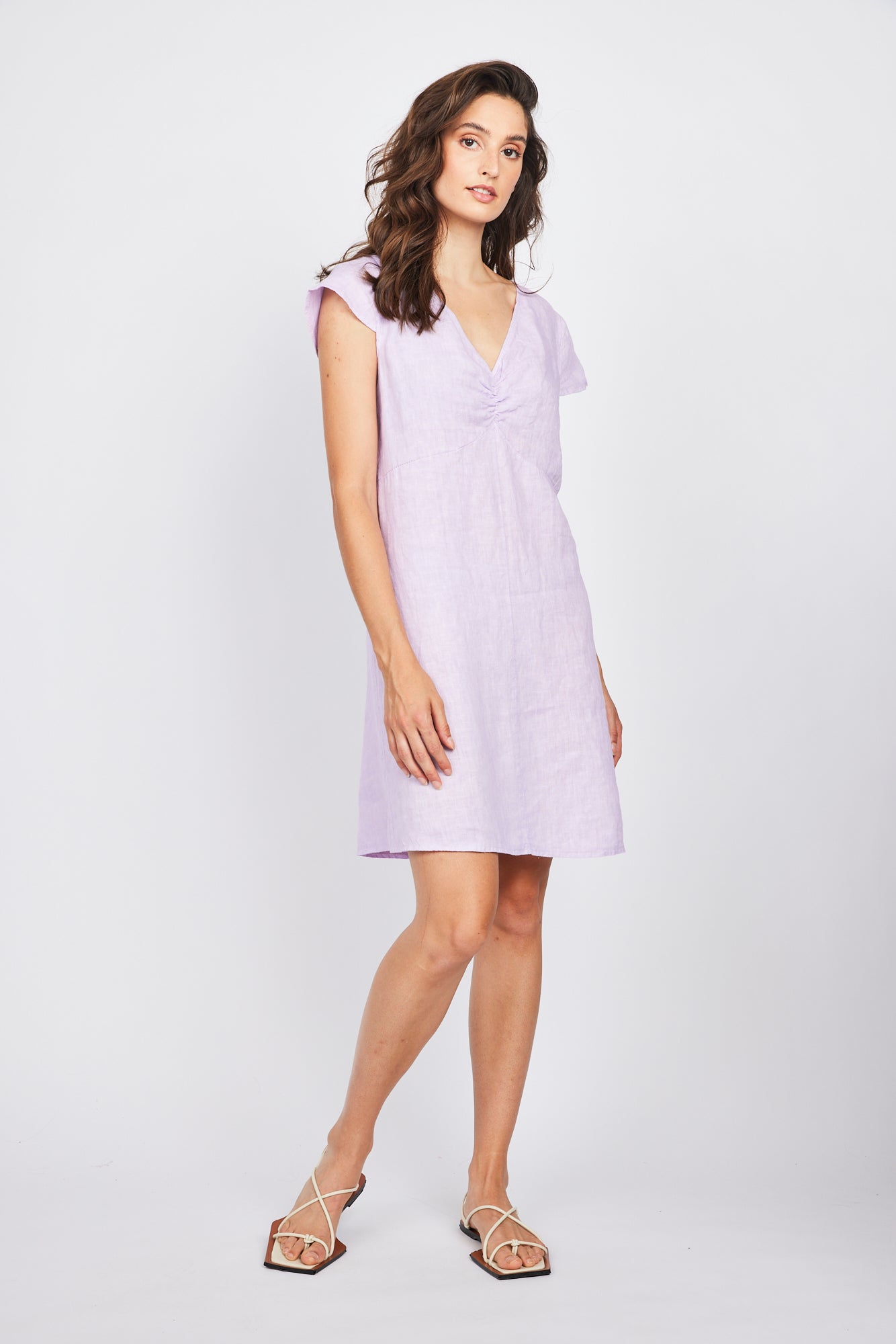 Purple linen dress best sale