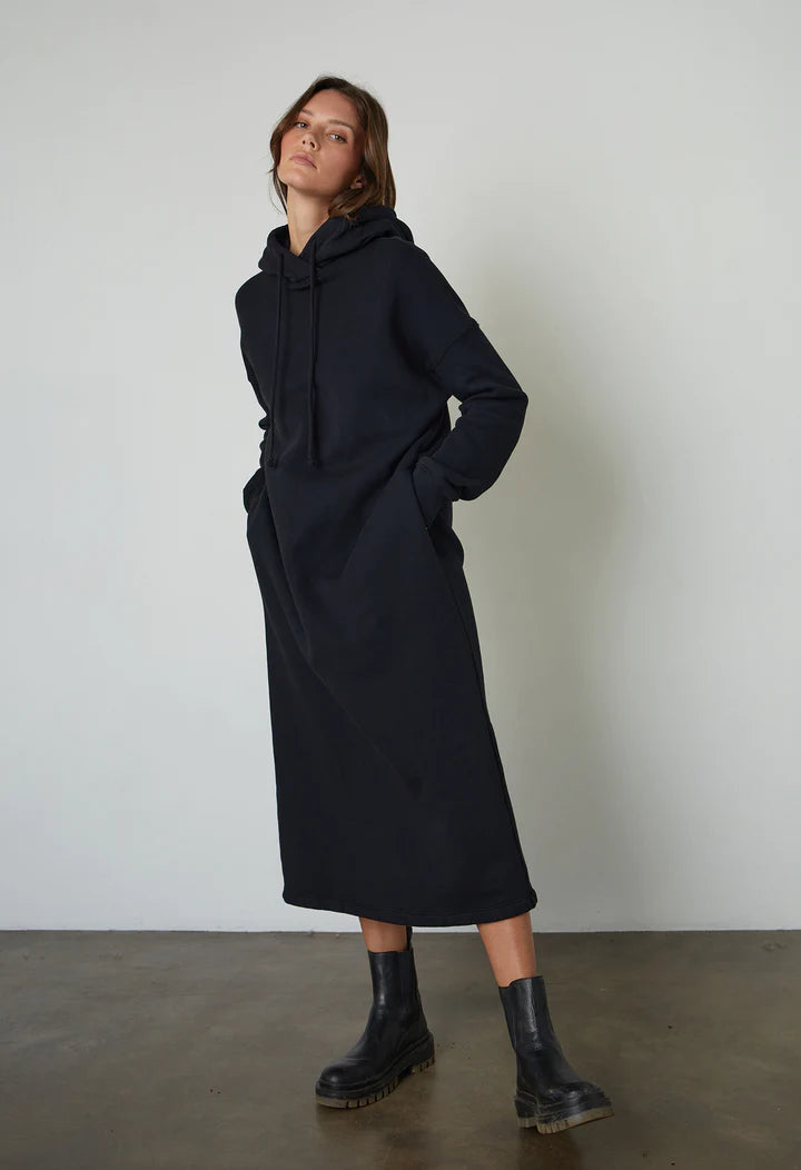 Black Laurette Autumn Fleece Dress