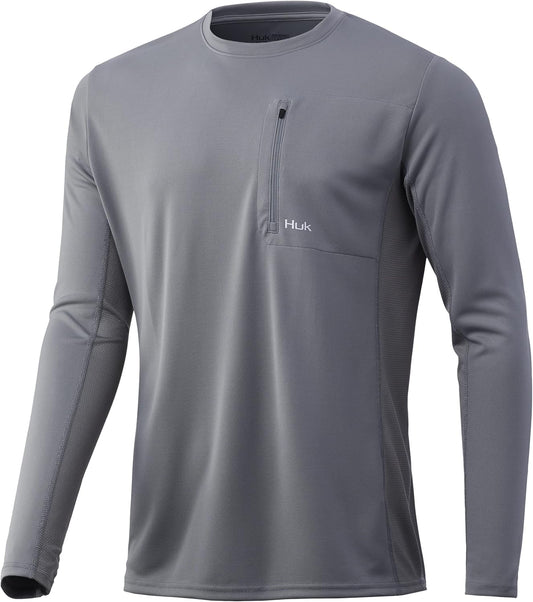 Icon X Pocket Long-Sleeve Performance Shirt — Grey