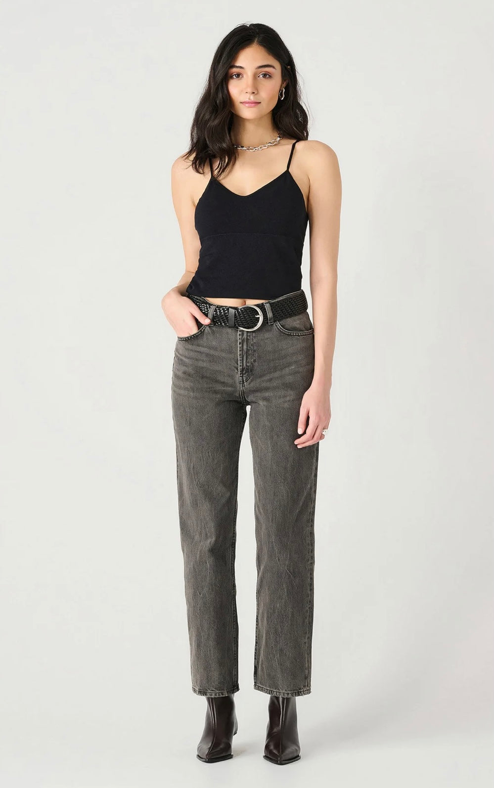 Midi Rise Girlfriend Jean