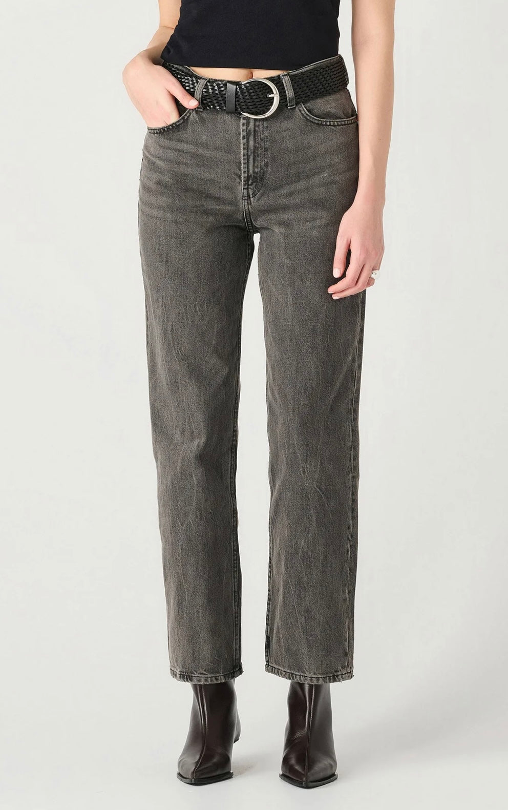 Midi Rise Girlfriend Jean