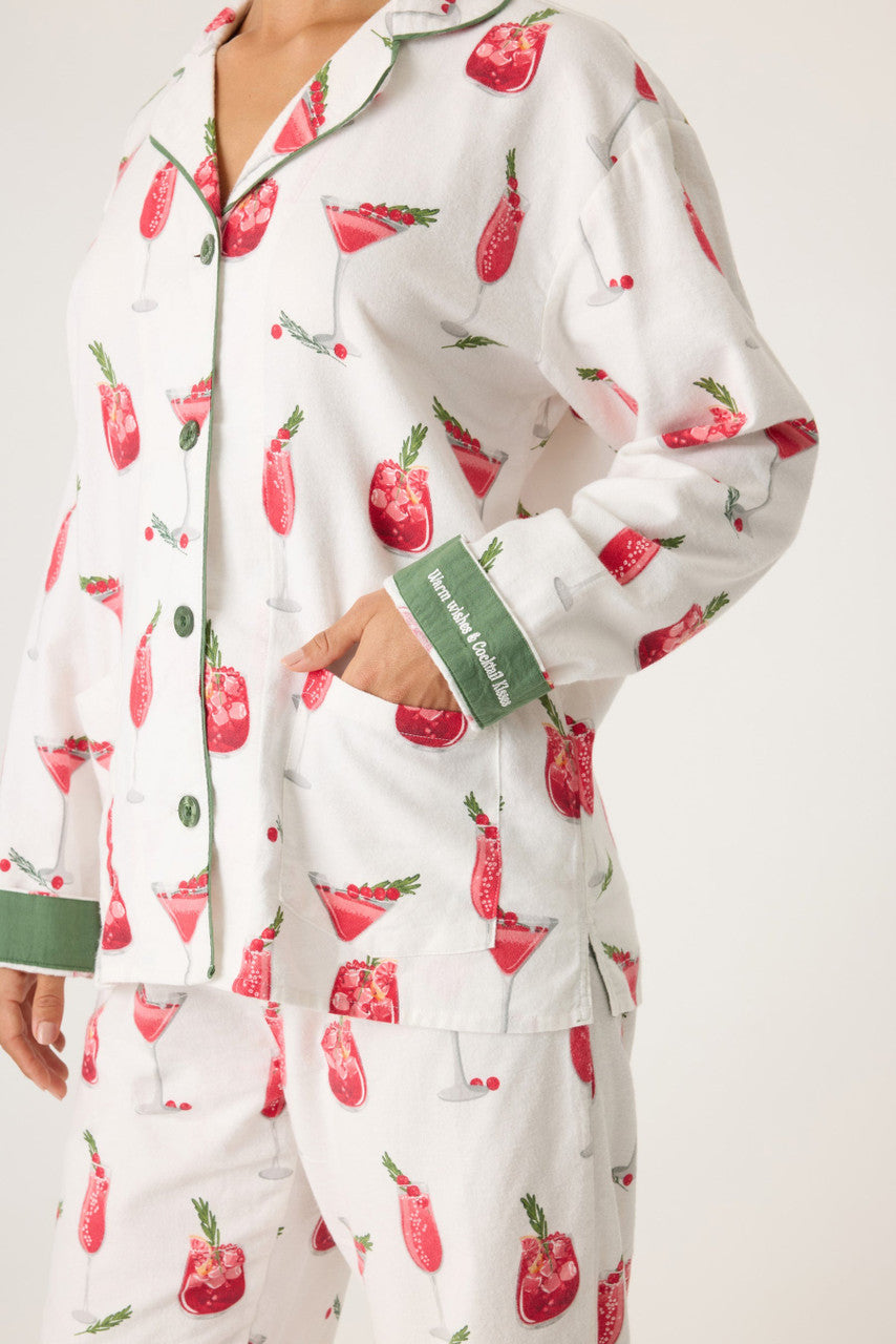 Cranberries & Cocktails Flannel PJ Set