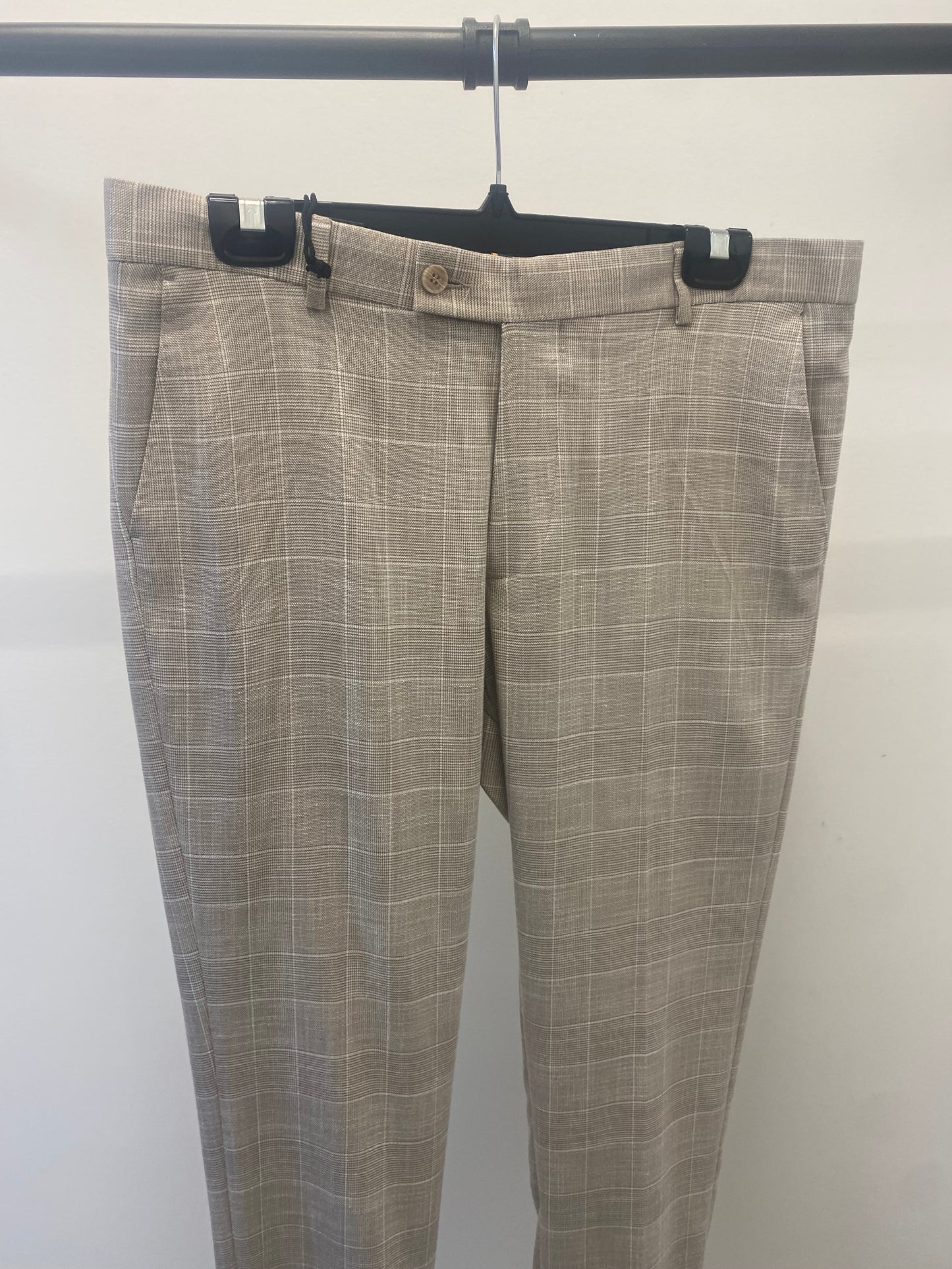 Melki Checked Dress Pants - Sable