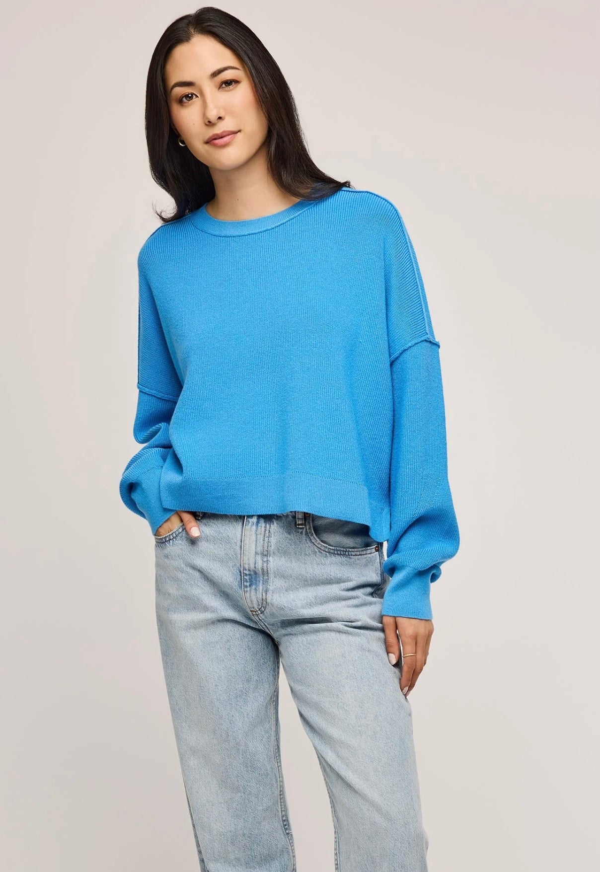 Echo Pullover Sweater — Capri Blue