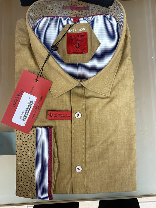 point zero luxury dress shirt -honey