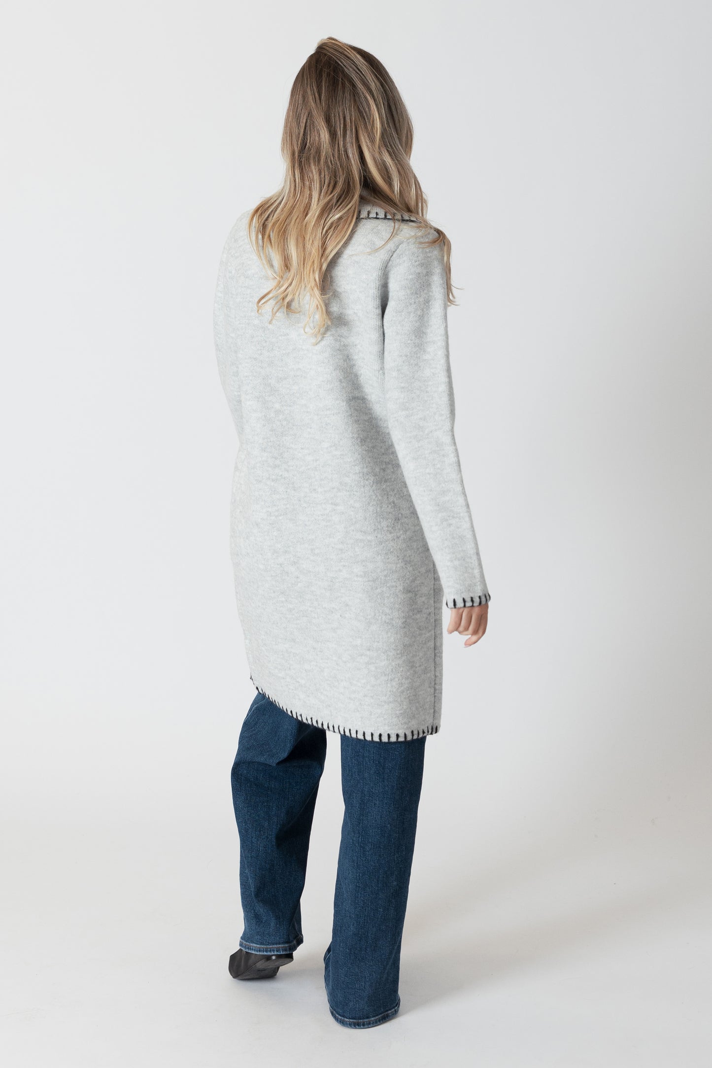 Fiona Whip Stitch Tailored Knit Coat