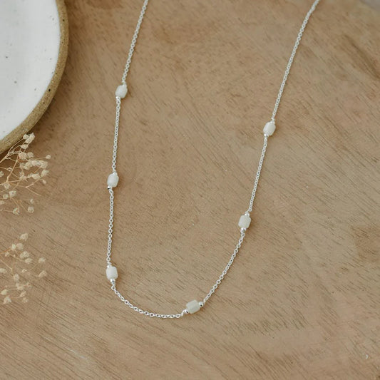 Ginny Necklace-mother of pearl (Silver)