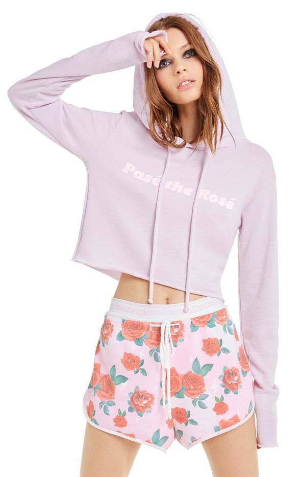 Pase the Rose Cropped Hoodie