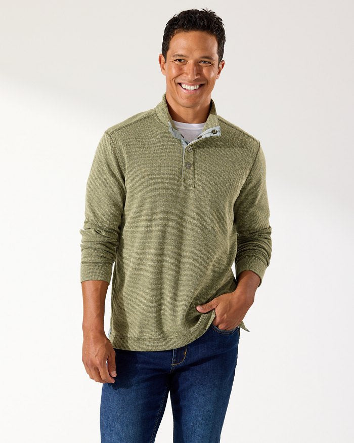 Salt Point Half-Snap Mock Sweatshirt — Green