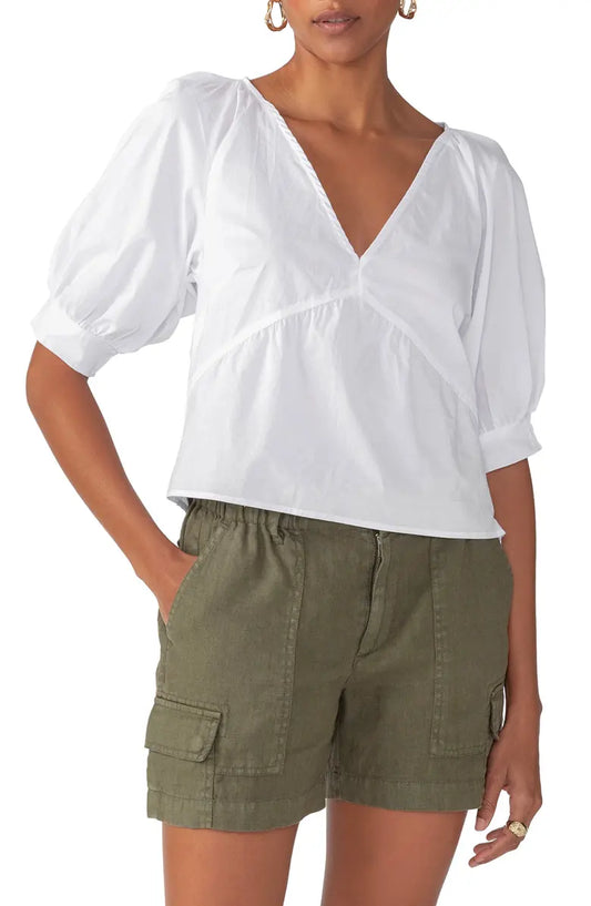 V-Neck Poplin Top