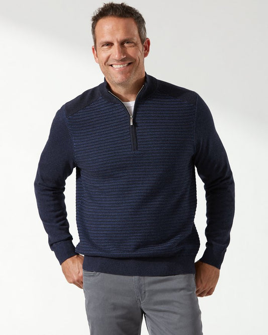 Seaport Half-Zip Sweater — Navy