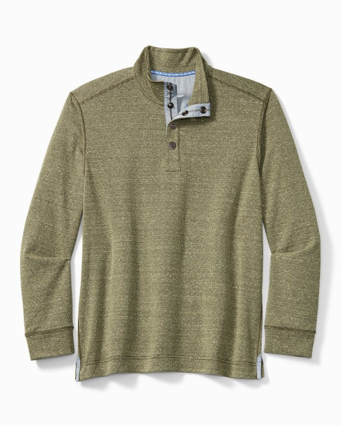 Salt Point Half-Snap Mock Sweatshirt — Green
