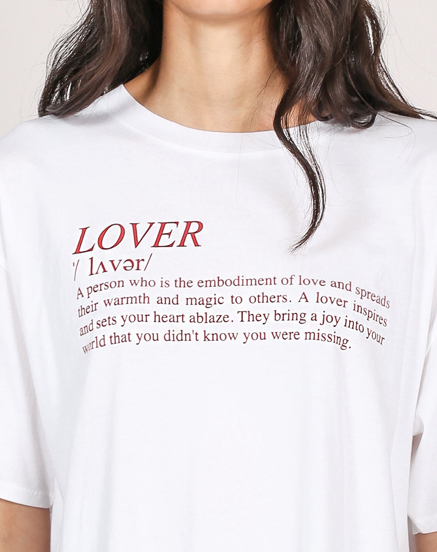 The "DEFINITION OF A LOVER" Boxy Crew Neck Tee